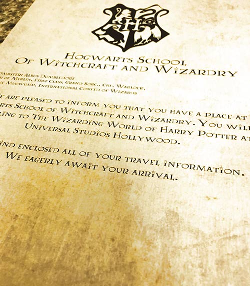 Harry Potter Hogwarts acceptance letter