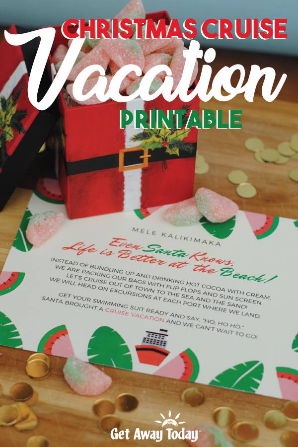 Christmas Cruise Vacation Printable || Get Away Today