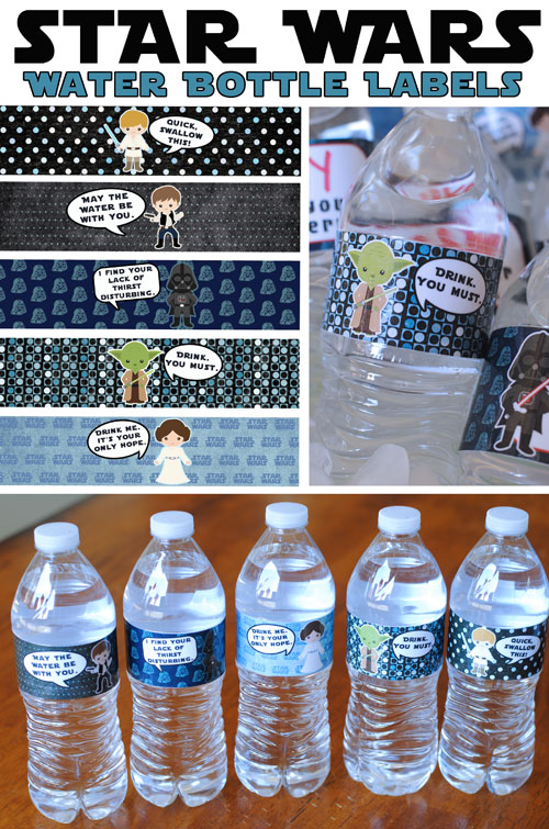 star wars water bottle labels